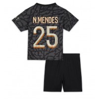 Otroški Nogometni dresi Paris Saint-Germain Nuno Mendes #25 Tretji 2023-24 Kratek Rokav (+ Kratke hlače)